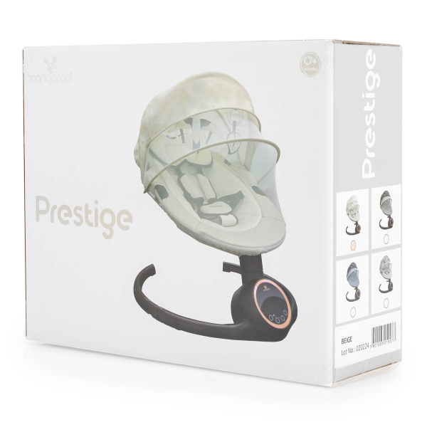 Ηλεκτρικό Ρηλάξ Με Μουσική (0+ Μηνών/Έως 9kg) Cangaroo Prestige Light Grey