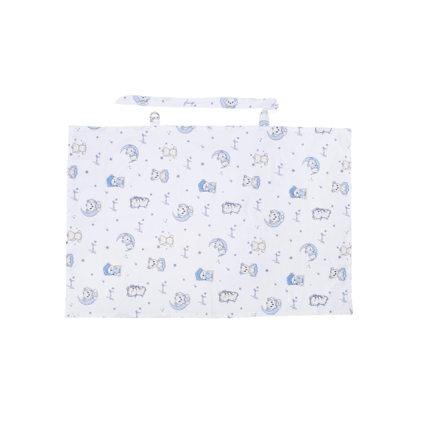 Κάλυμμα Θηλασμού (105x70) Dimcol Bear's Nest 03 White-Sky Blue