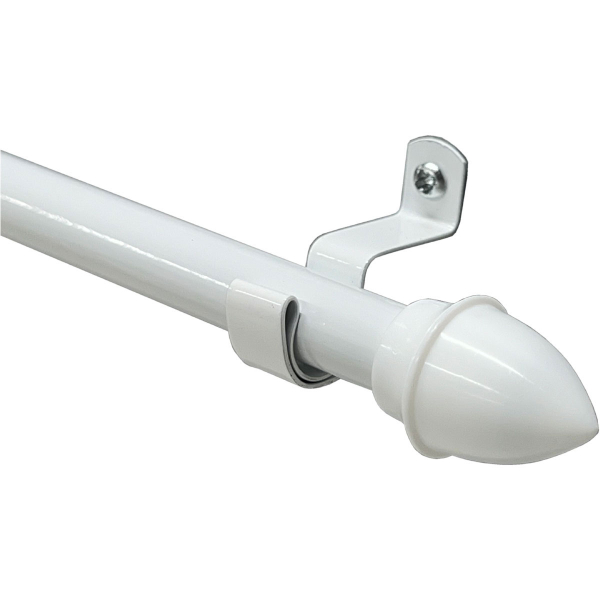 Κουρτινόξυλο Φ12mm Μονό Επεκτεινόμενο 85-135cm Με Άκρα Grace Cup White 510101