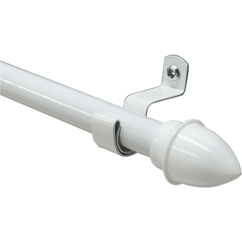Κουρτινόξυλο Φ12mm Μονό Επεκτεινόμενο 85-135cm Με Άκρα Grace Cup White 510101