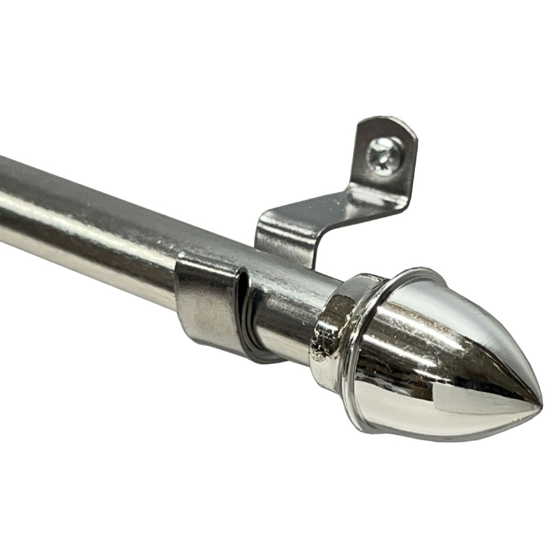 Κουρτινόξυλο Φ12mm Μονό Επεκτεινόμενο 135-225cm Με Άκρα Grace Cup Chrome 510109