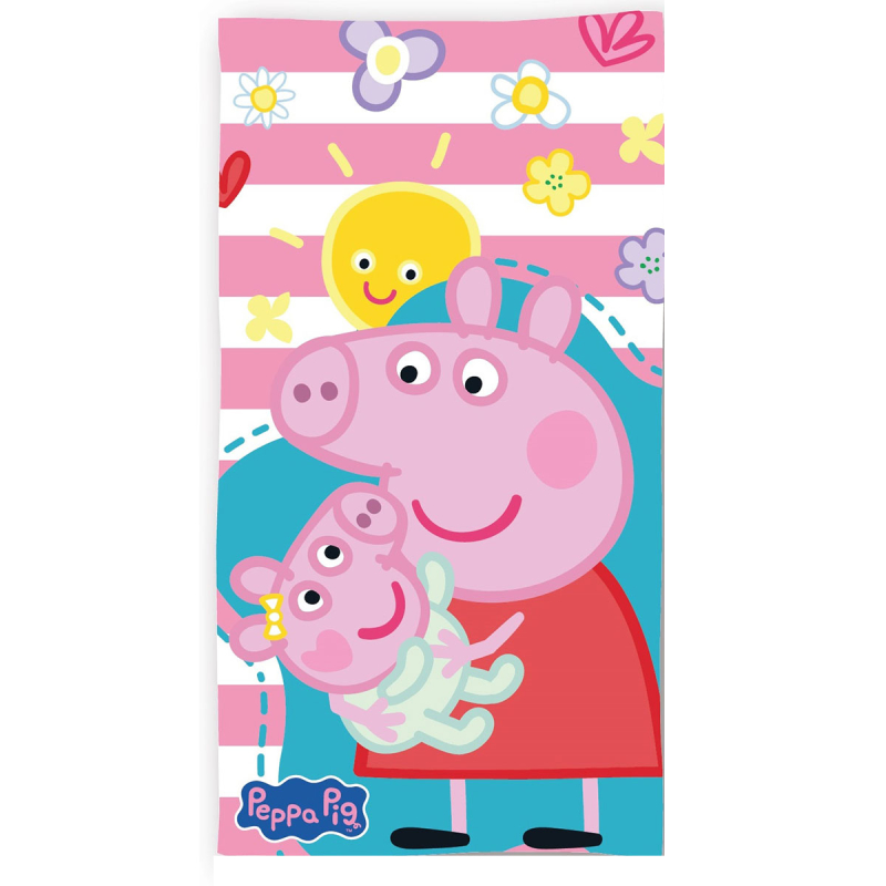 Παιδική Πετσέτα Θαλάσσης Microfiber (70x140) Dimcol Peppa Pig 821 White-Pink