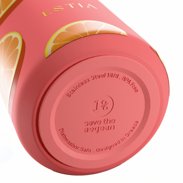 Μπουκάλι Θερμός 500ml Estia Save The Aegean Flow Orange Pop 01-42165