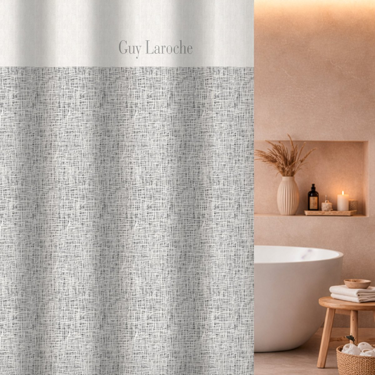 Κουρτίνα Μπάνιου (240x185) Με Τρουκς Guy Laroche Code Grey