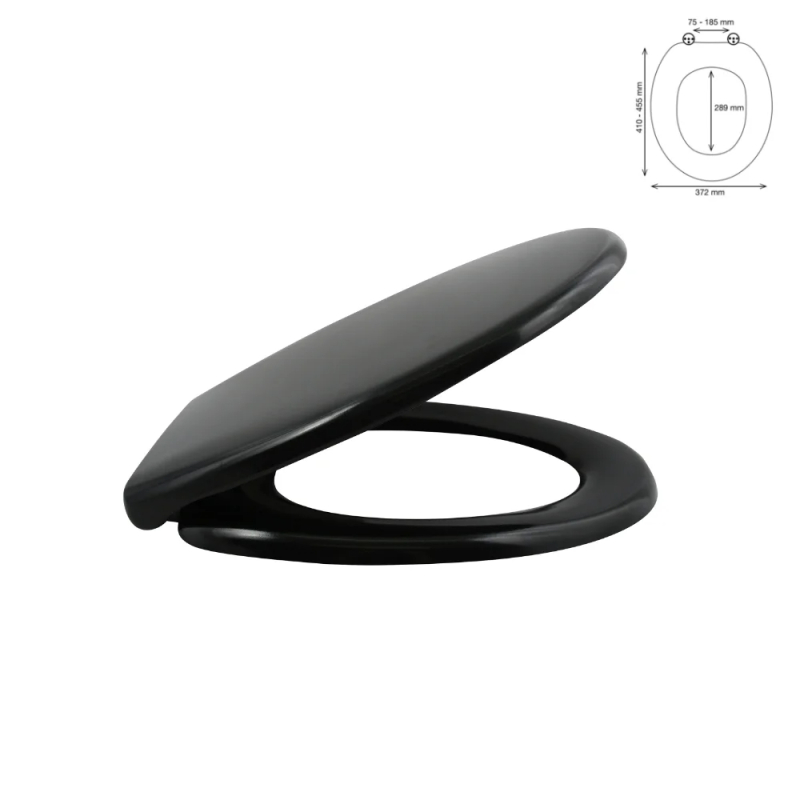 Καπάκι Λεκάνης Soft Close (45x37) Spirella Easy Clip Black 03679.001