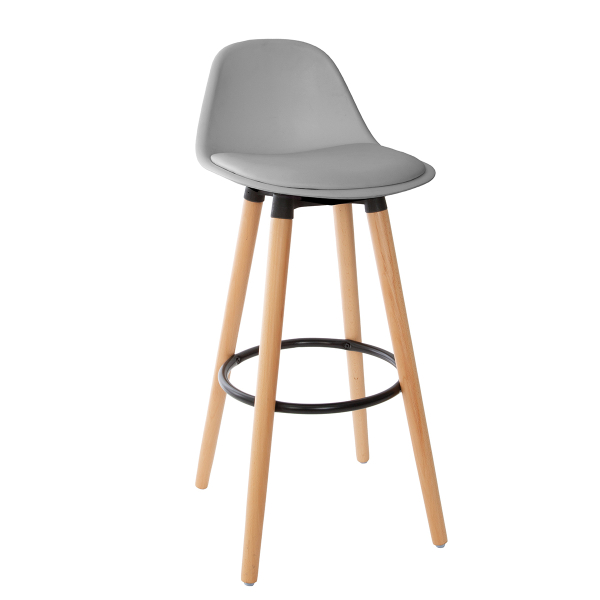 Σκαμπό Μπαρ Με Πλάτη (39.5x43x91.5) A-S Maxon Grey 157165A