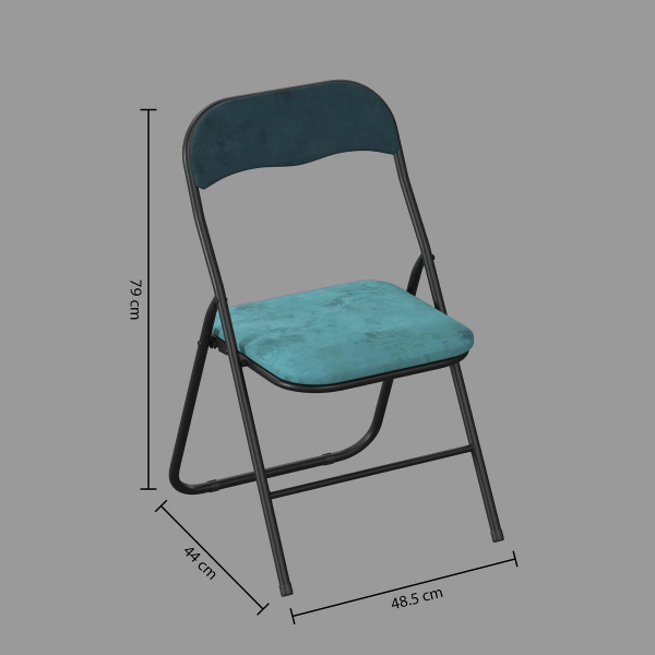 Πτυσσόμενη Καρέκλα Κουζίνας (44x45x79) F-V Velours Bleu 164715D