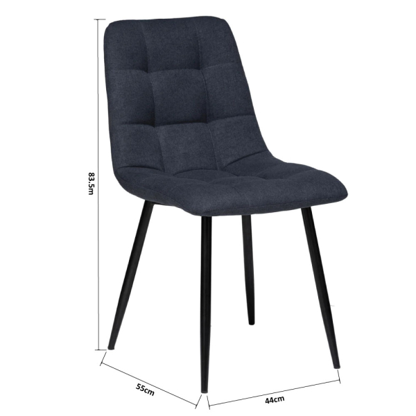 Καρέκλα Τραπεζαρίας (44x55x83.5) A-S Sirac Dark Grey 184905B
