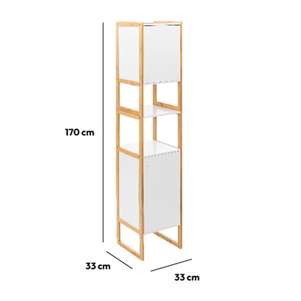Στήλη Μπάνιου Με Ντουλάπια (33x33x170) F-V Natureo White 174890A