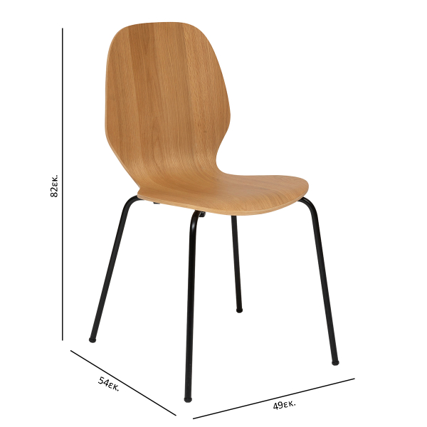 Καρέκλα Κουζίνας (49x54x82) A-S Ouro Natural 207302A