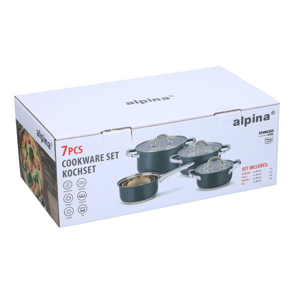 Κατσαρόλες Ανοξείδωτες (Σετ 7τμχ) Alpina 871125225937