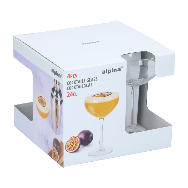 Ποτήρια Κοκτέιλ (Σετ 4τμχ) 240ml Alpina 871125242847