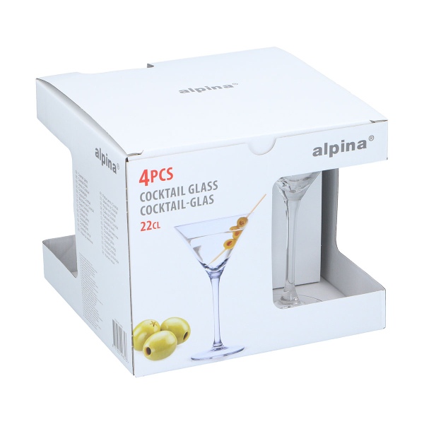 Ποτήρια Κοκτέιλ (Σετ 4τμχ) 220ml Alpina 871125249631