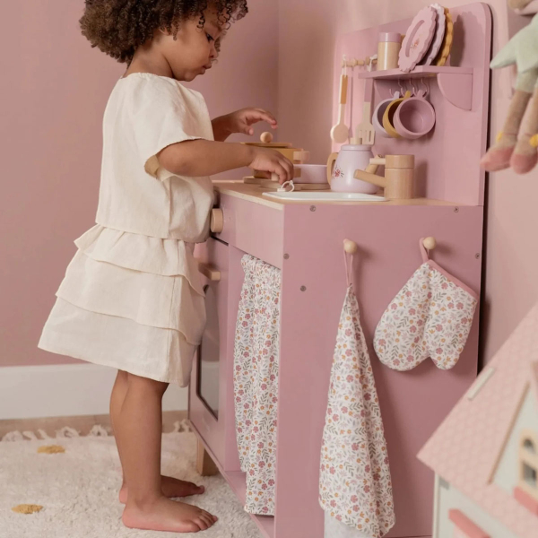 Ξύλινο Παιχνίδι Ρόλων (70.5x30x83) Little Dutch Kitchen Pink LD2501
