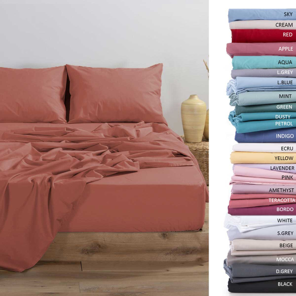 Σεντόνι Υπέρδιπλο Με Λάστιχο (160x200+30) Nef-Nef Homeware Basic