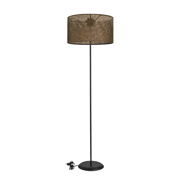 Φωτιστικό Δαπέδου Heronia HFLB-50 14-0411 Black/Rattan
