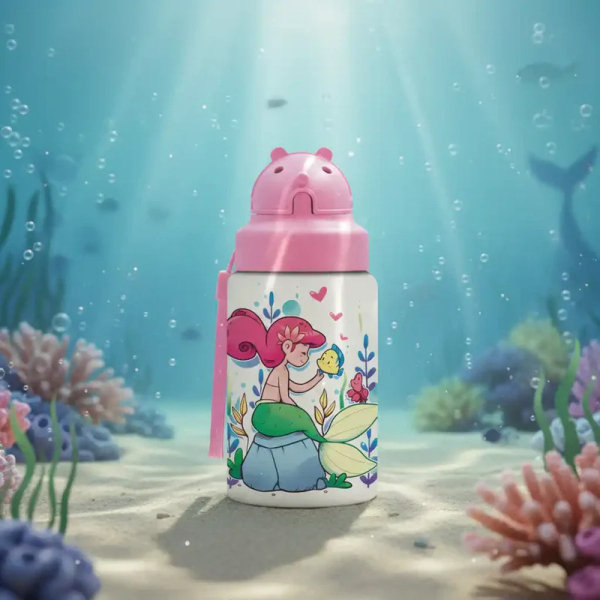 Παγούρι - Θερμός 350ml Με Καλαμάκι Laken Little Mermaid