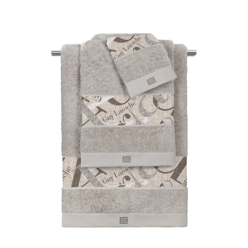Πετσέτες Μπάνιου (Σετ 3τμχ) Guy Laroche Passport Beige - Silver 500gsm