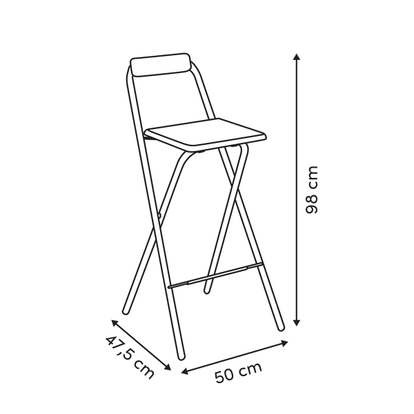 Σκαμπό Μπαρ Με Πλάτη Αναδιπλούμενο (50x47.5x98) F-V Louna White 140448E
