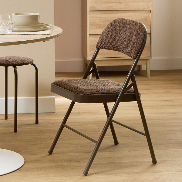 Πτυσσόμενη Καρέκλα Κουζίνας (46.5x46.5x79.5) F-V Flexy Velvet Brown 221059A