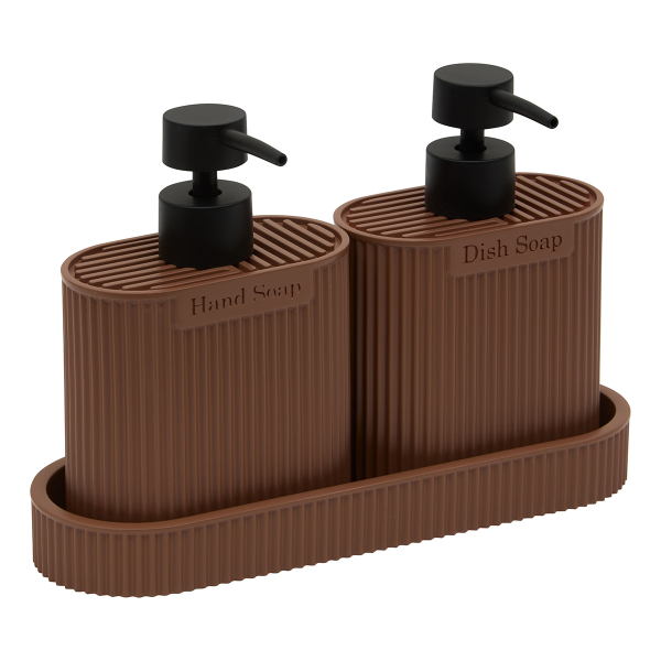 Δοχεία Υγρού Πιάτων Με Βάση (Σετ 3τμχ) F-V Terra Brown 190360A
