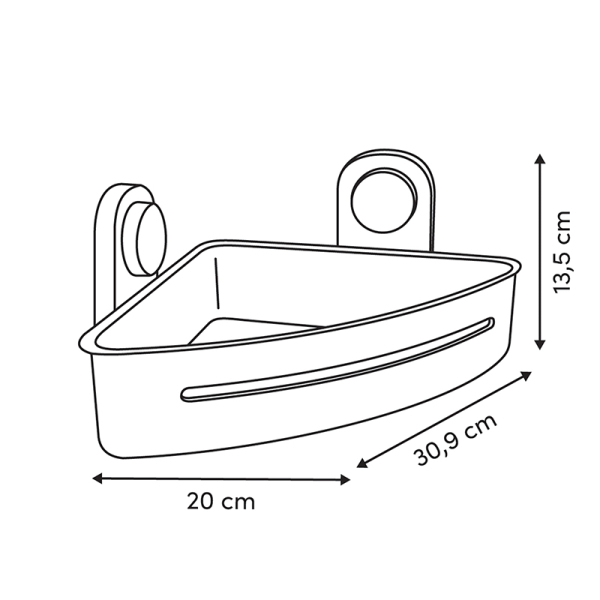 Γωνιακή Ραφιέρα Μπάνιου (30.9x20x13.5) F-V Easybath 211430