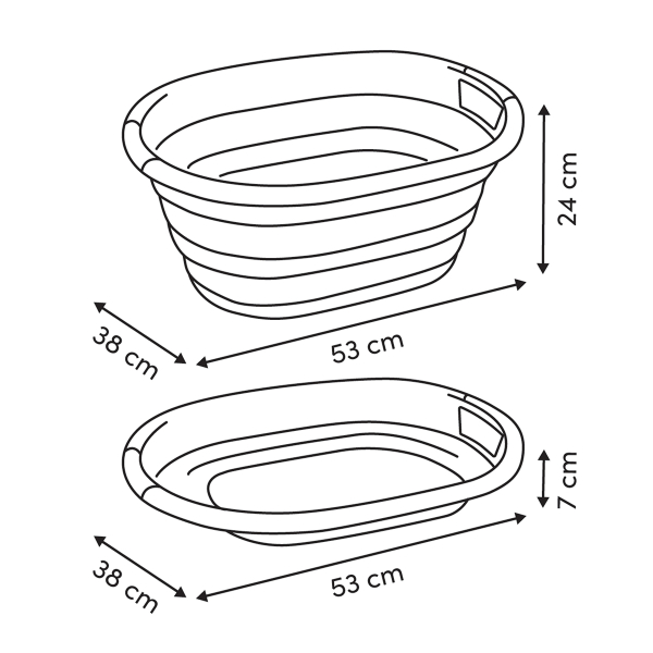 Πτυσσόμενη Λεκάνη Πλυσίματος (53.5x38.5x24) F-V Laundry 186193B Blue