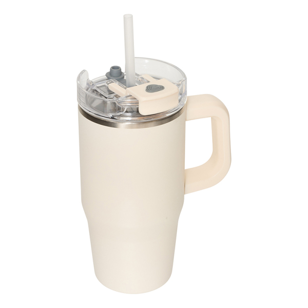 Κούπα Θερμός Με Λαβή & Καλαμάκι 600ml F-V Alex 213566 Beige