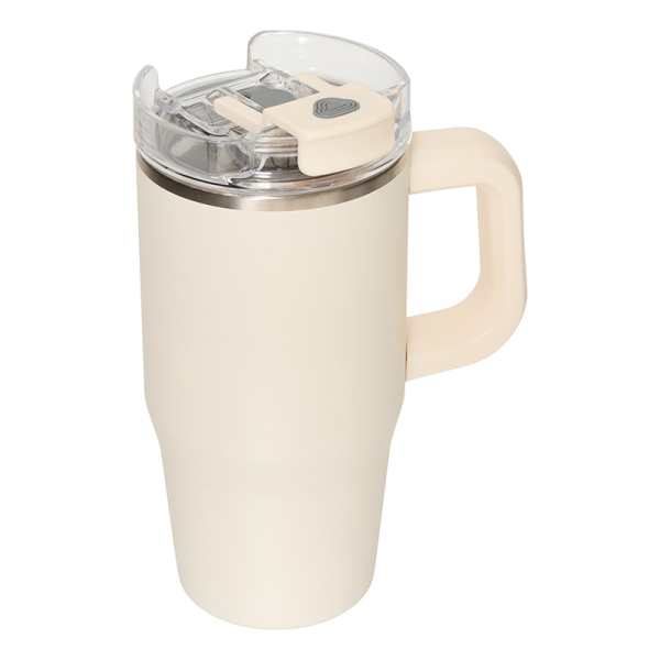 Κούπα Θερμός Με Λαβή & Καλαμάκι 600ml F-V Alex 213566 Beige