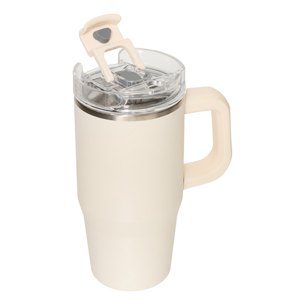 Κούπα Θερμός Με Λαβή & Καλαμάκι 600ml F-V Alex 213566 Beige