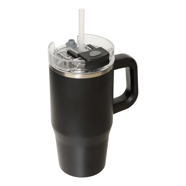 Κούπα Θερμός Με Λαβή & Καλαμάκι 600ml F-V Alex 213566 Black