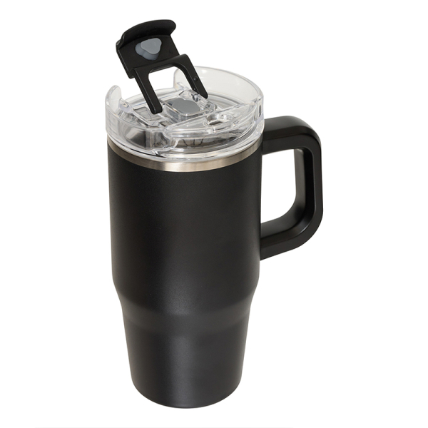 Κούπα Θερμός Με Λαβή & Καλαμάκι 600ml F-V Alex 213566 Black