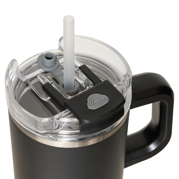 Κούπα Θερμός Με Λαβή & Καλαμάκι 600ml F-V Alex 213566 Black