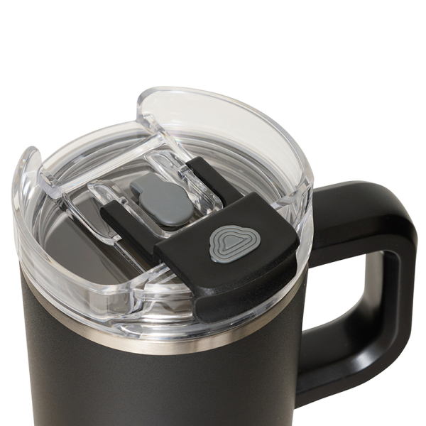 Κούπα Θερμός Με Λαβή & Καλαμάκι 600ml F-V Alex 213566 Black