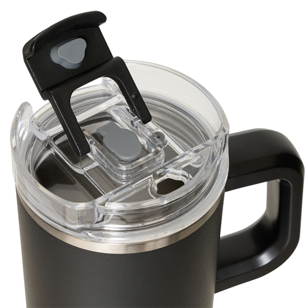 Κούπα Θερμός Με Λαβή & Καλαμάκι 600ml F-V Alex 213566 Black