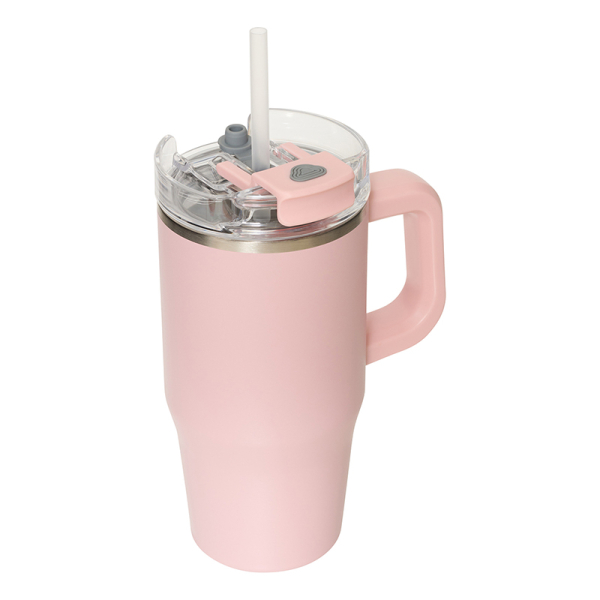 Κούπα Θερμός Με Λαβή & Καλαμάκι 600ml F-V Alex 213566 Pink