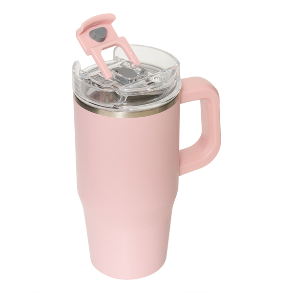 Κούπα Θερμός Με Λαβή & Καλαμάκι 600ml F-V Alex 213566 Pink