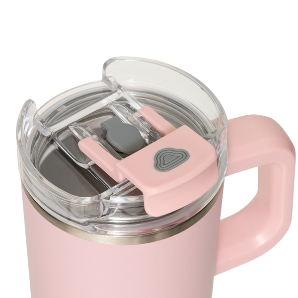 Κούπα Θερμός Με Λαβή & Καλαμάκι 600ml F-V Alex 213566 Pink