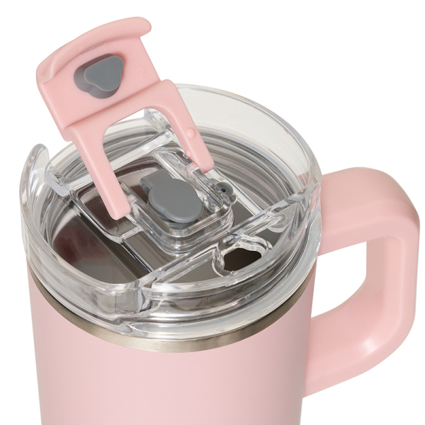 Κούπα Θερμός Με Λαβή & Καλαμάκι 600ml F-V Alex 213566 Pink
