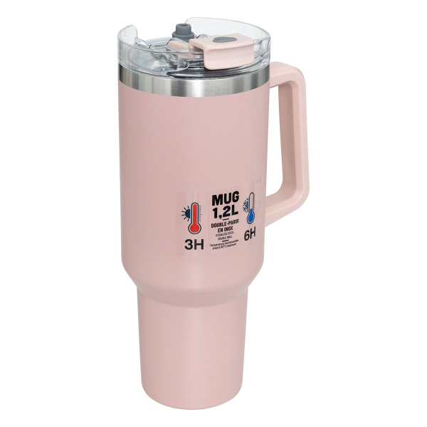 Κούπα Θερμός Με Λαβή & Καλαμάκι 1.2lt F-V Alex 198062 Pink