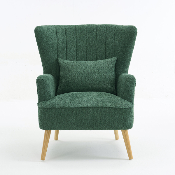 Πολυθρόνα Μπουκλέ (79x76.5x95.5) Spitishop Embrace Green/Natural