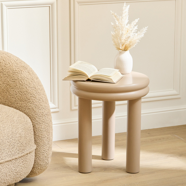 Βοηθητικό Τραπεζάκι (Φ40x47) A-S Plump Beige 213118A