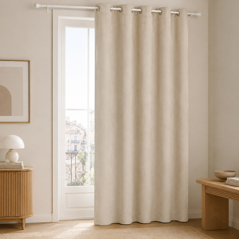 Θερμομονωτική Κουρτίνα (140x260) Με Τρουκς A-S Automne Beige 223331