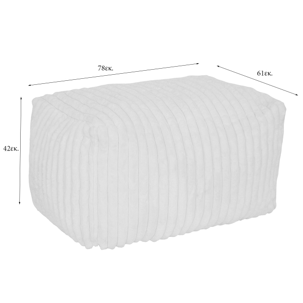Πουφ (78x61x42) A-S Muzi White 214294A
