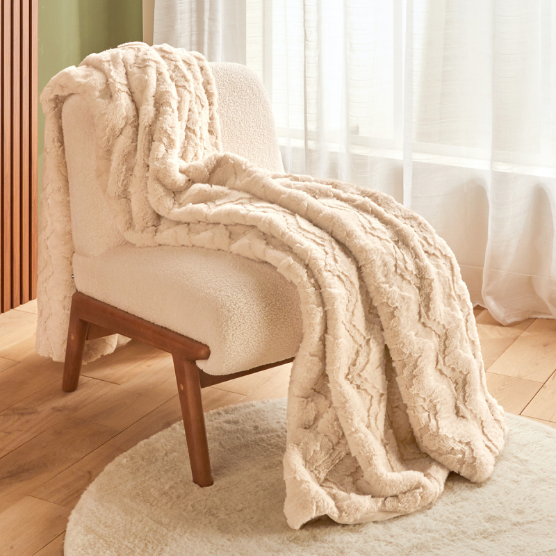 Γούνινη Κουβέρτα Καναπέ (120x160) A-S Nalia Beige 223224A
