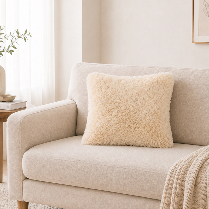 Διακοσμητικό Μαξιλάρι Γούνινο (40x40) A-S Duvia Beige 223360B