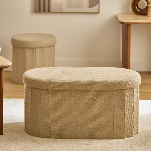 Ταμπουρέ Με Αποθηκευτικό Χώρο (76x38x38) A-S Fink Taupe 214274B
