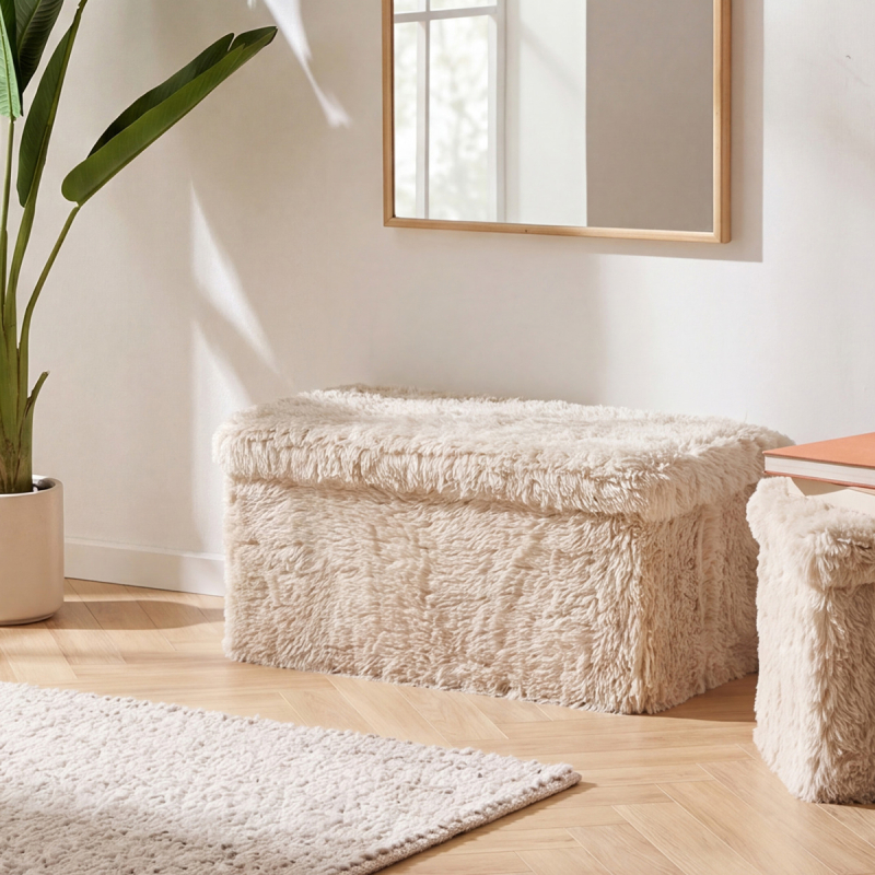 Ταμπουρέ Με Αποθηκευτικό Χώρο (76x38x38) A-S Duvia Beige 223615