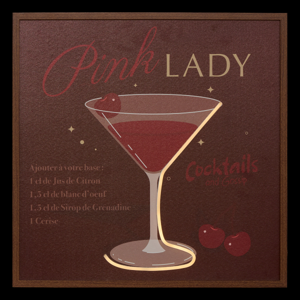 Πίνακας Με Κορνίζα & Neon (48x48) A-S Crush Burgundy 219655A