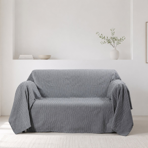 Ριχτάρι Καναπέ Διθέσιου (180x250) Silk Fashion 25632 Silver